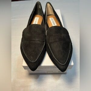 Steve Madden Carver Black Suede Loafers Size 7 New In Box